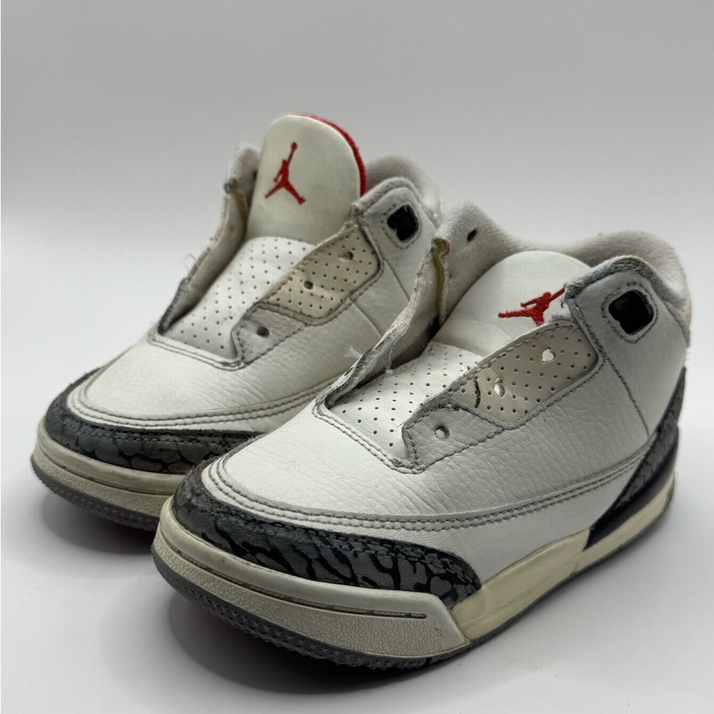 Nike Kids White and Black Sneakers with Red Accents